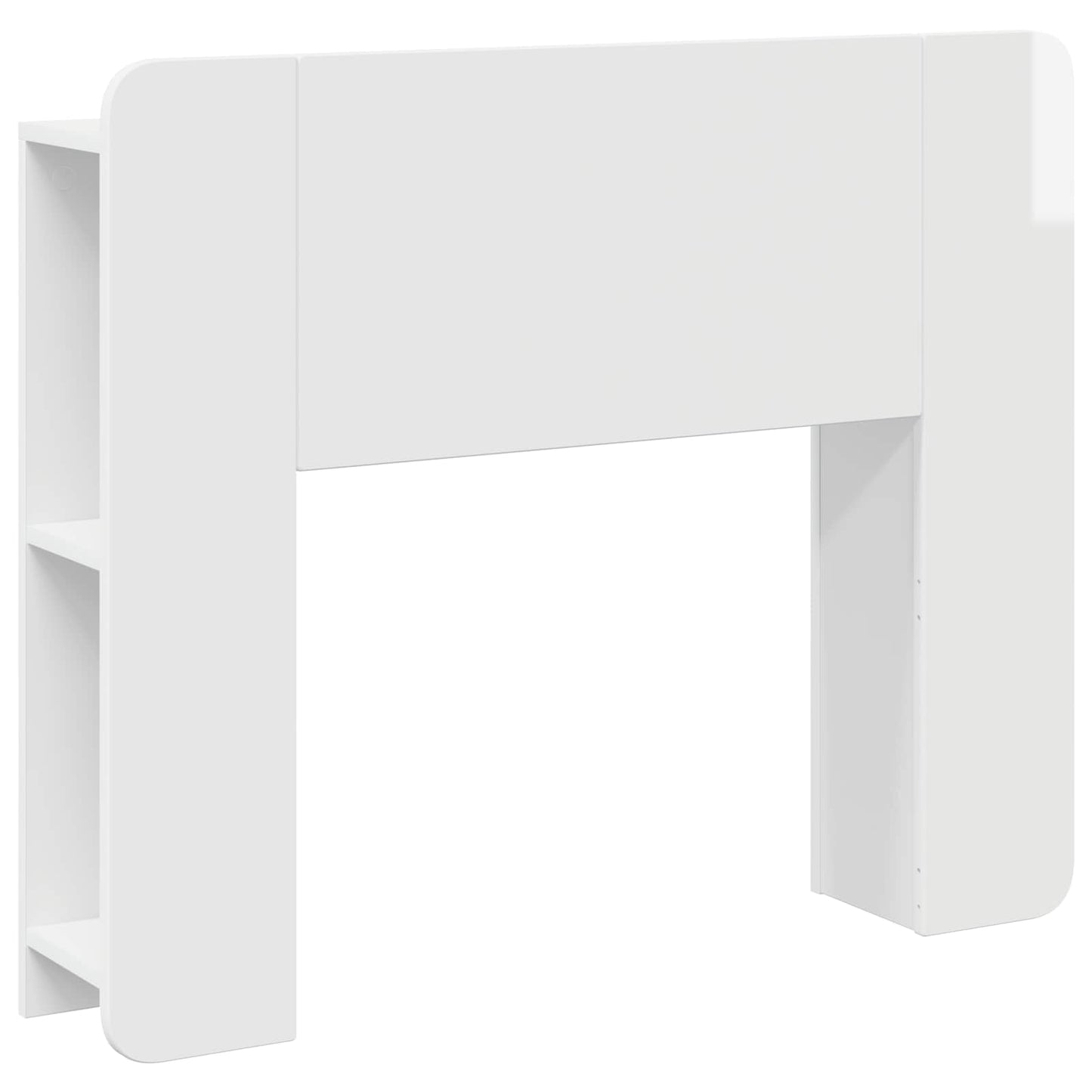 vidaXL Headboard Cabinet with Storage High Gloss White Engineered Wood 2