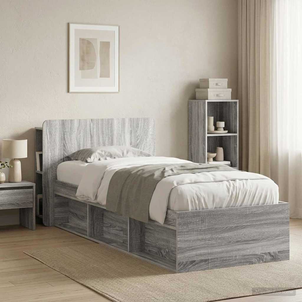 vidaXL Headboard Cabinet with Storage Grey Sonoma Engineered Wood 1