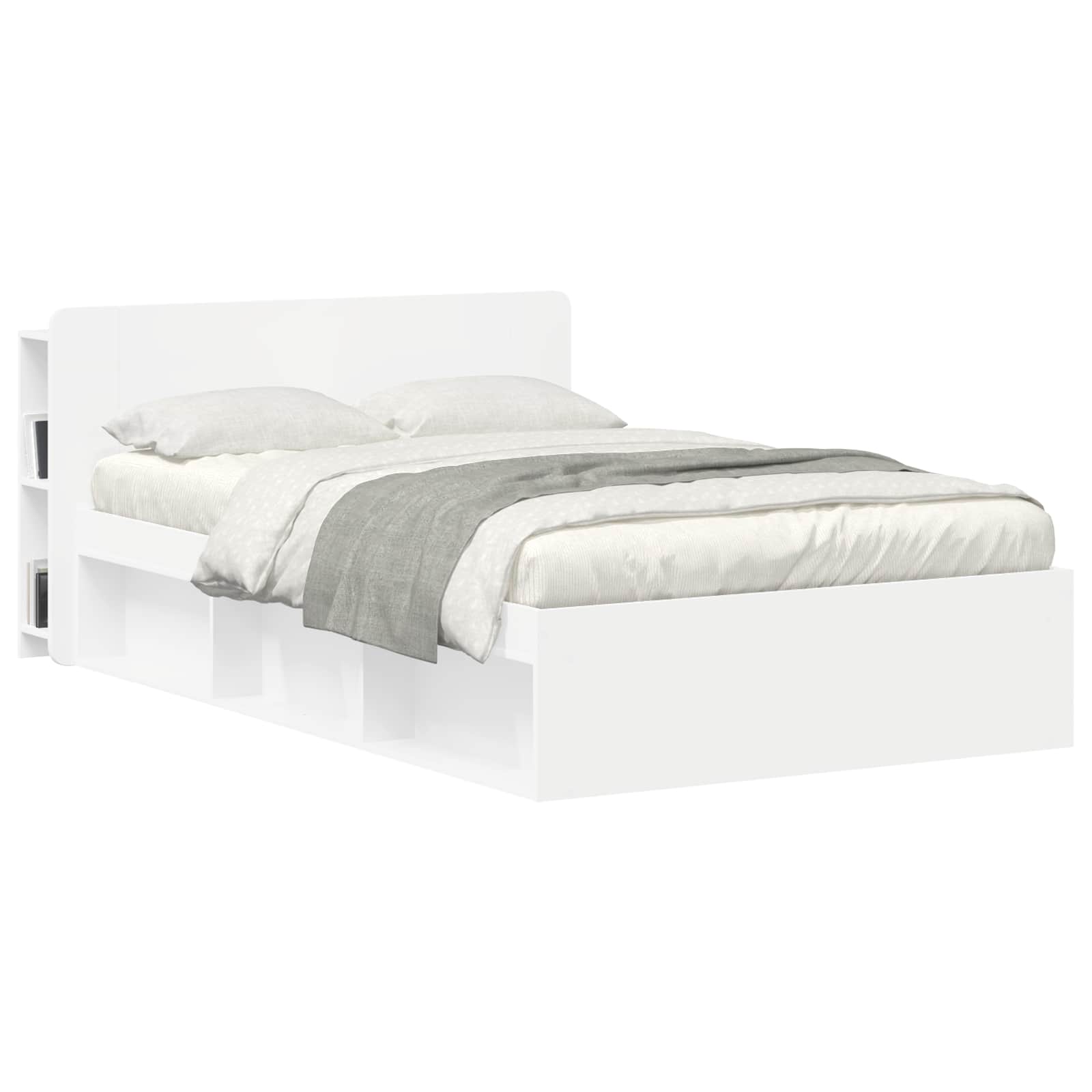 vidaXL Headboard Cabinet White 135 x 18.5 x 80 cm Engineered Wood 3