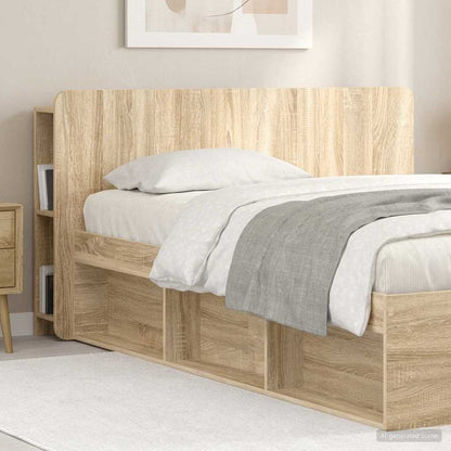 vidaXL Headboard Cabinet with Storage Sonoma Engineered Wood 4