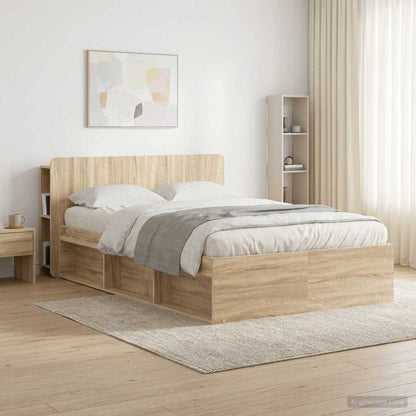 vidaXL Headboard Cabinet with Storage Sonoma Engineered Wood 1