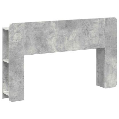 vidaXL Headboard Cabinet with Storage Concrete Grey Engineered Wood 2