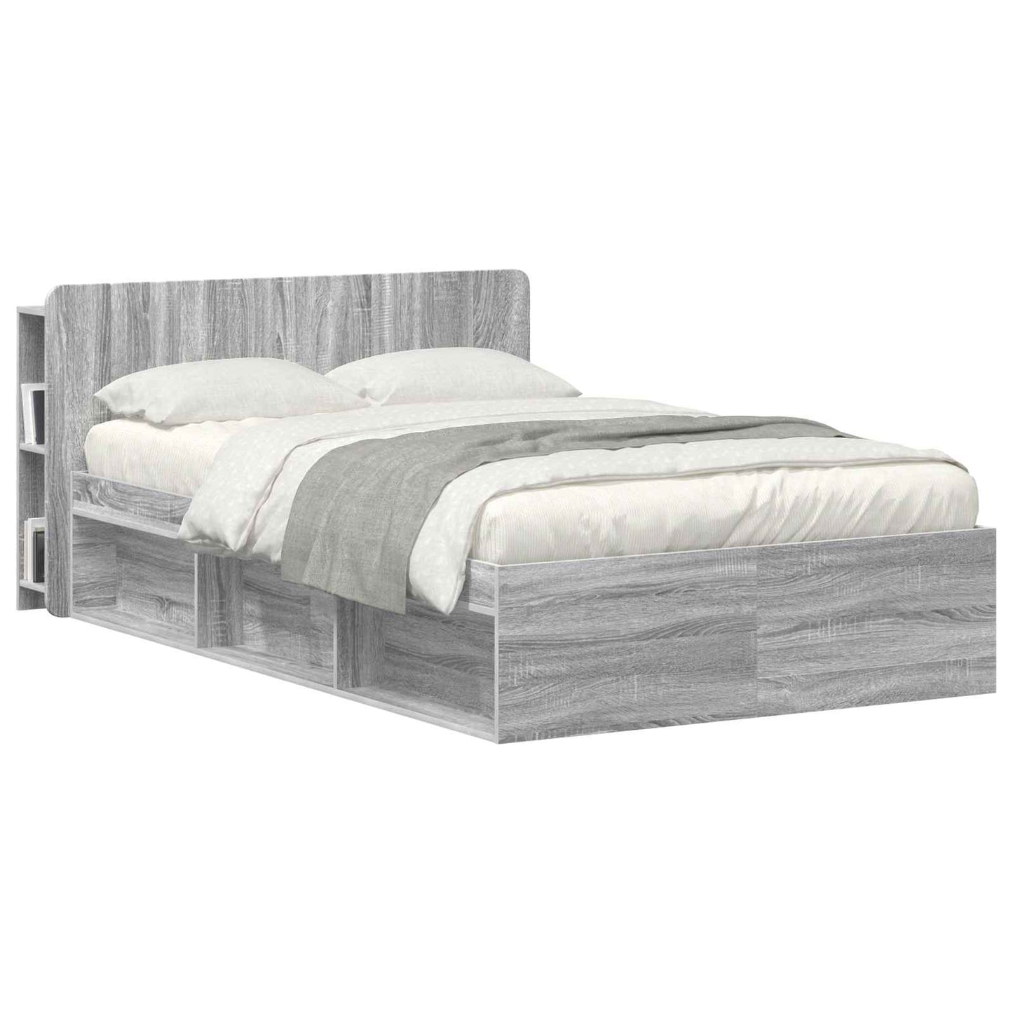 vidaXL Headboard Cabinet with Storage Grey Sonoma Engineered Wood 3