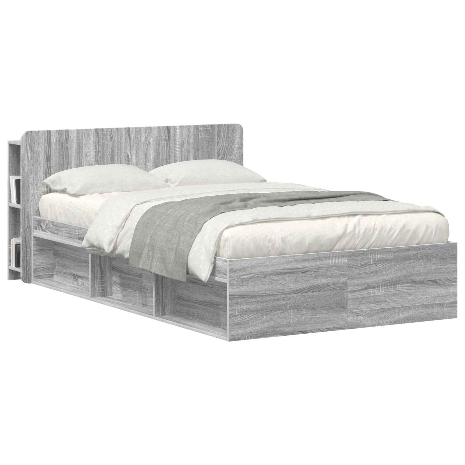 vidaXL Headboard Cabinet with Storage Grey Sonoma Engineered Wood 3