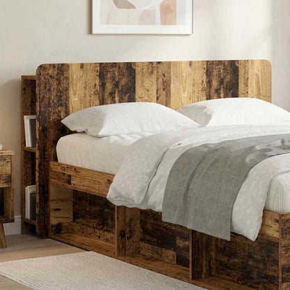 vidaXL Headboard Cabinet with Storage Old Wood Engineered Wood 4
