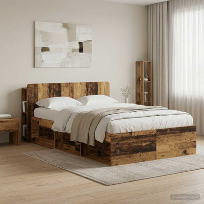 vidaXL Headboard Cabinet with Storage Old Wood Engineered Wood 1