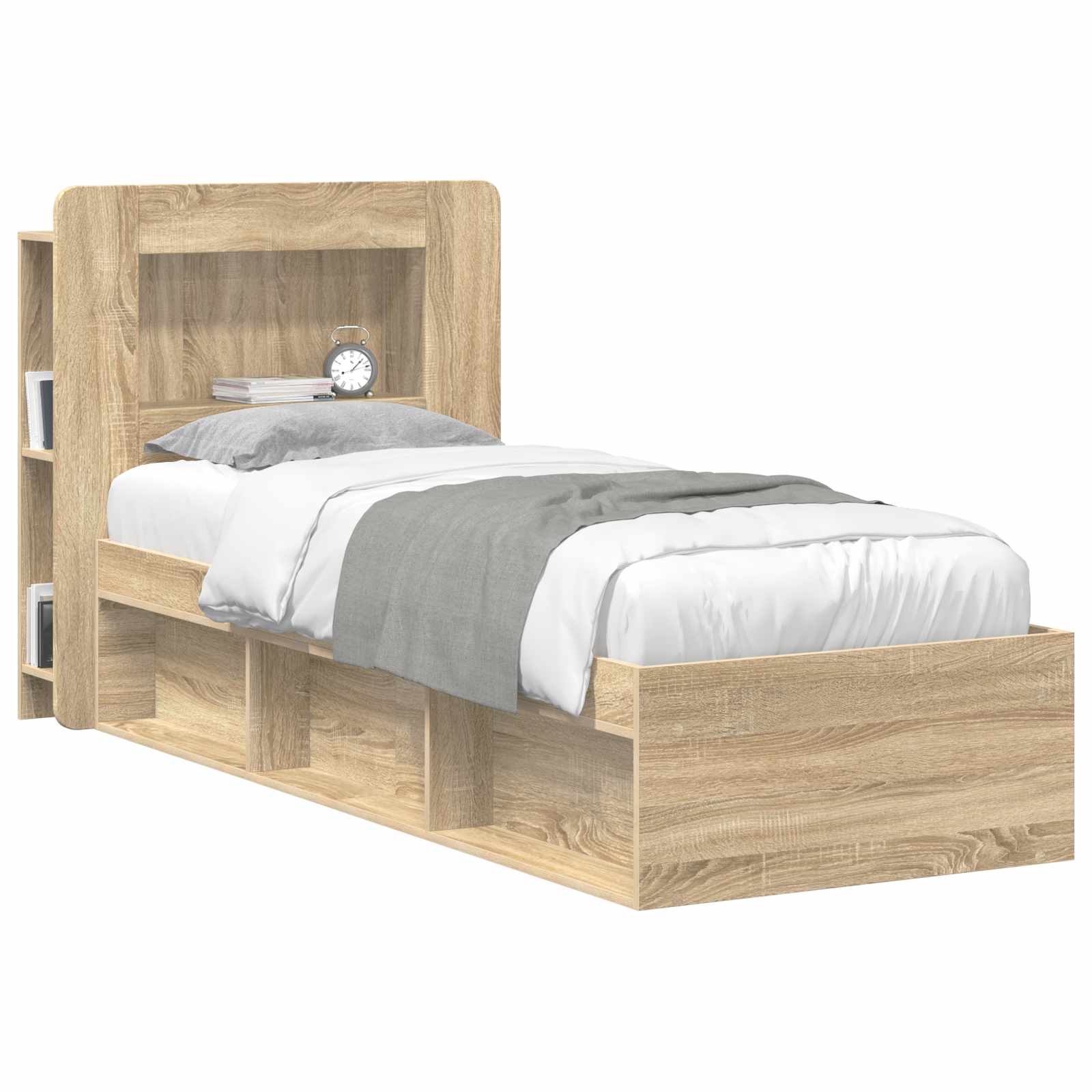 vidaXL Headboard Cabinet with Storage Sonoma Oak Engineered Wood 3
