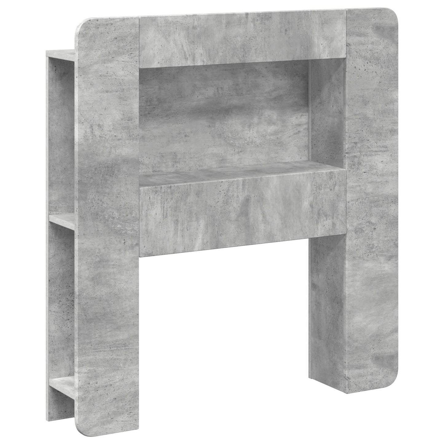 vidaXL Headboard Cabinet with Storage Concrete Grey Engineered Wood 2