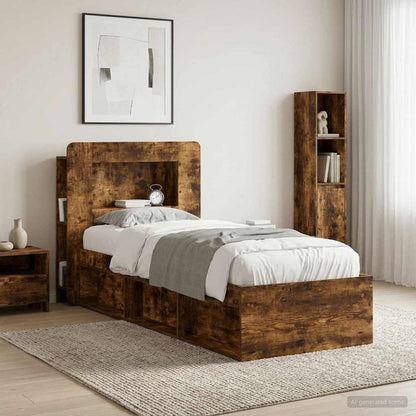 vidaXL Headboard Cabinet with Storage Smoked Oak Engineered Wood 1