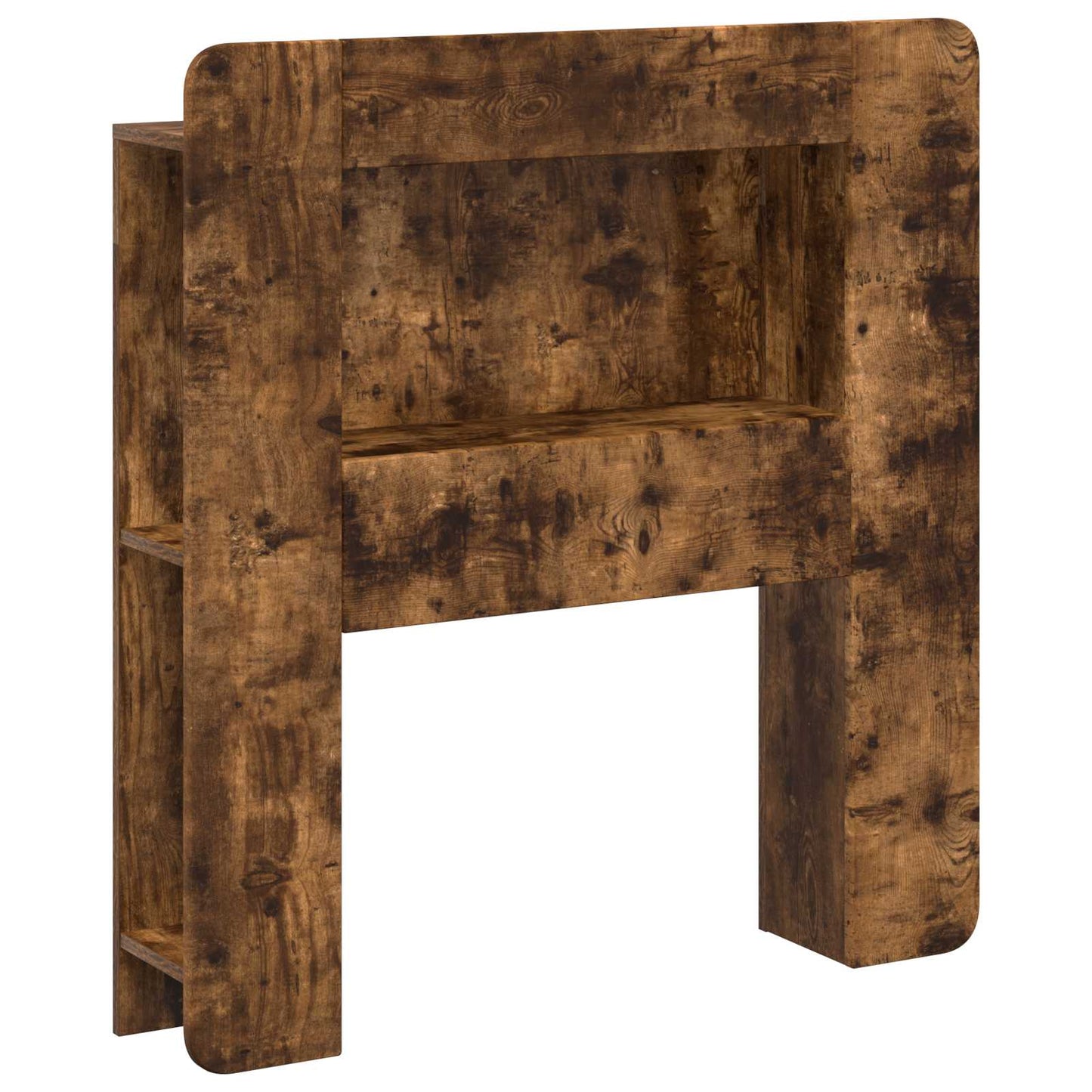 vidaXL Headboard Cabinet with Storage Smoked Oak Engineered Wood 2