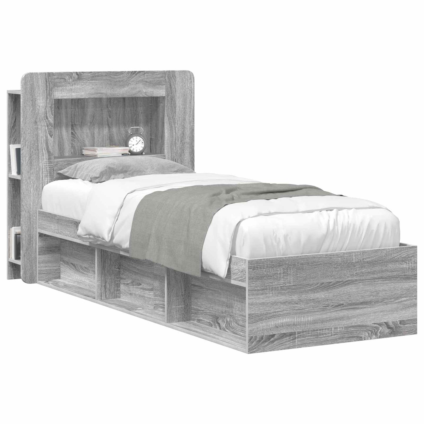 vidaXL Headboard Cabinet with Storage Grey Sonoma Engineered Wood 3
