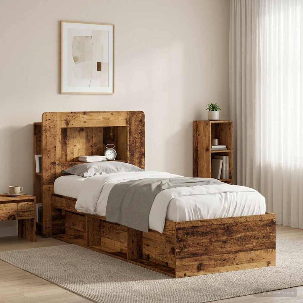 vidaXL Headboard Cabinet with Storage Old Wood Engineered Wood 1
