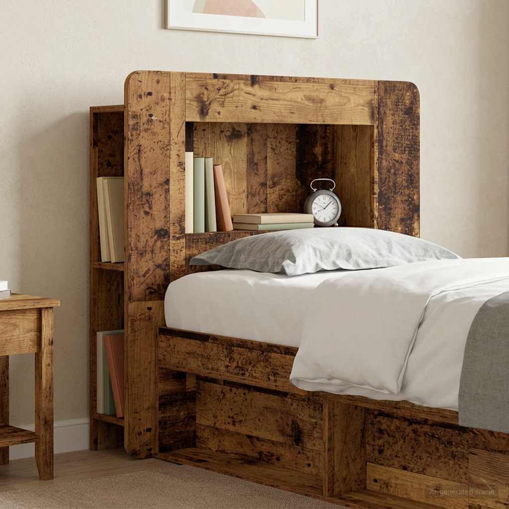 vidaXL Headboard Cabinet with Storage Old Wood Engineered Wood 4
