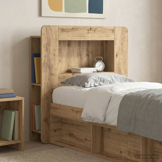 vidaXL Headboard Cabinet Artisan Oak 80 cm Engineered Wood with shelves and storage