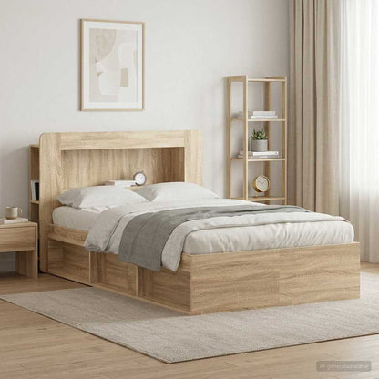 vidaXL Headboard Cabinet with Storage Sonoma Oak Engineered Wood 4