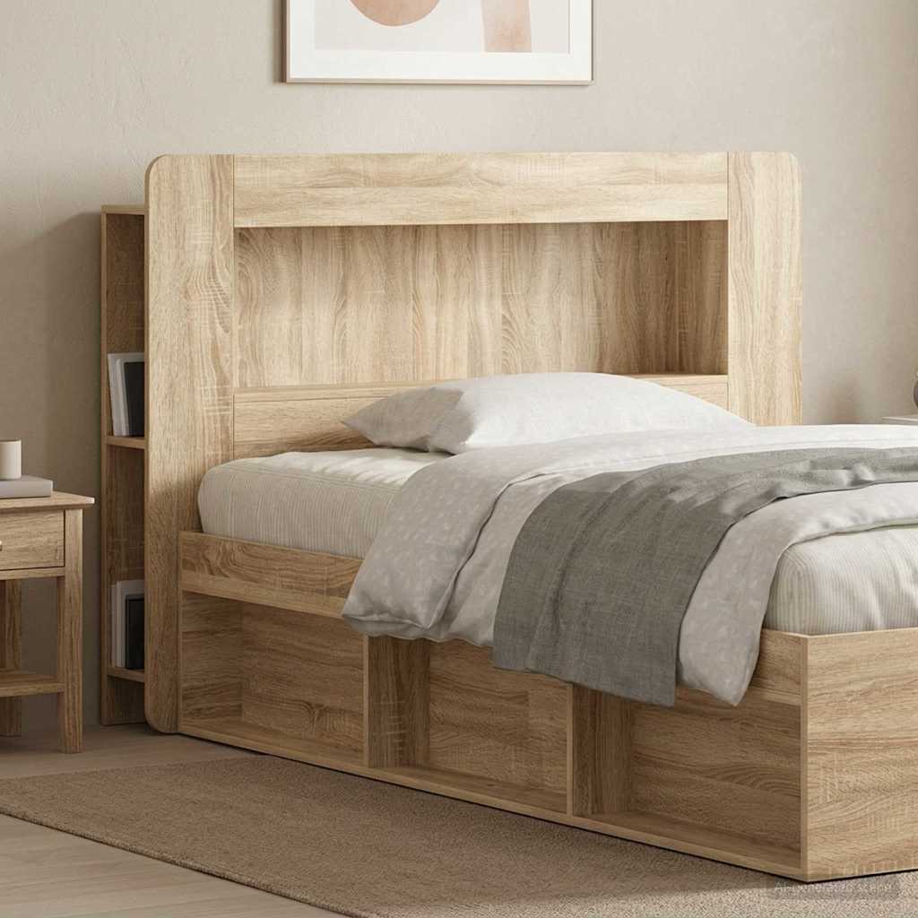 vidaXL Headboard Cabinet with Storage Sonoma Oak Engineered Wood 1