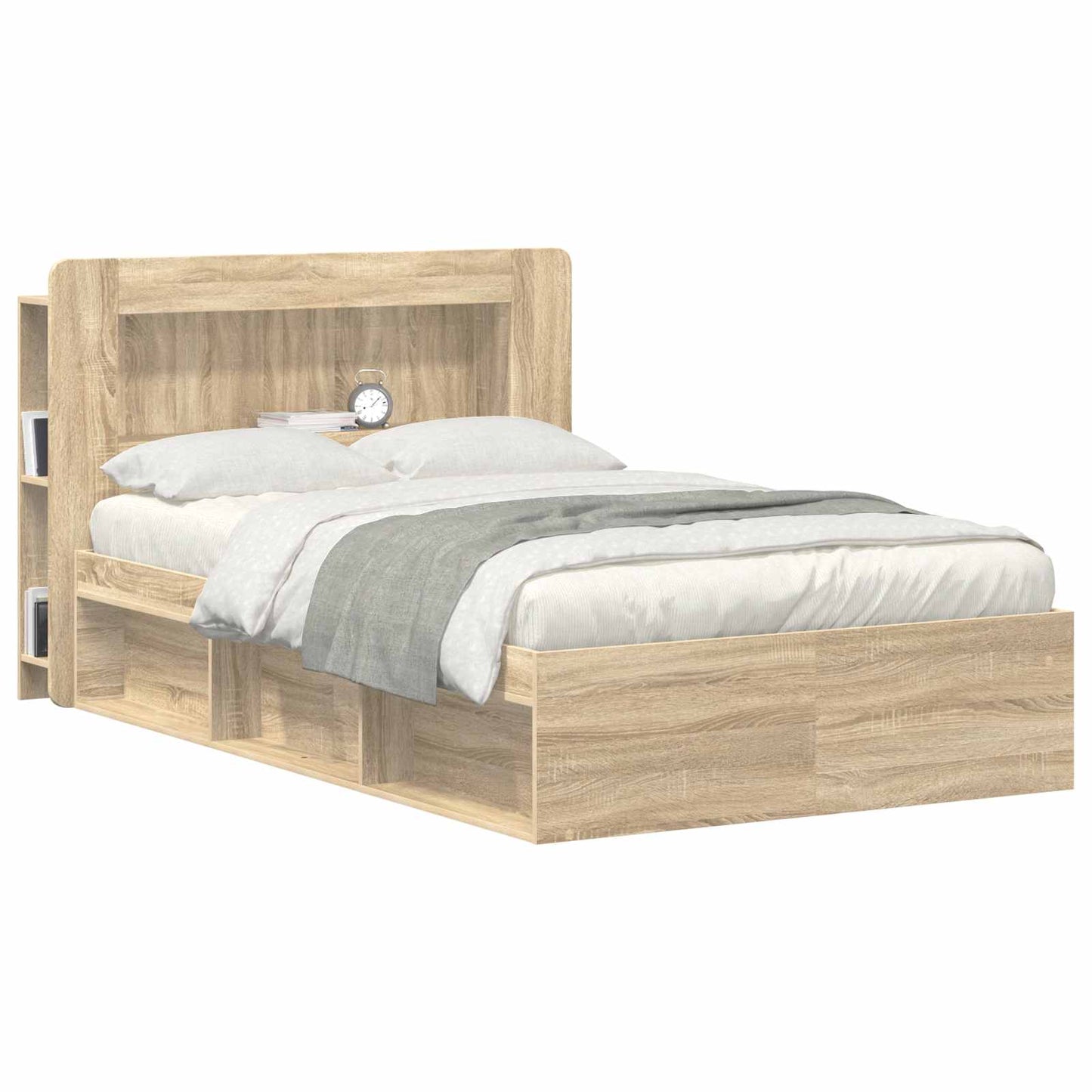 vidaXL Headboard Cabinet with Storage Sonoma Oak Engineered Wood 3