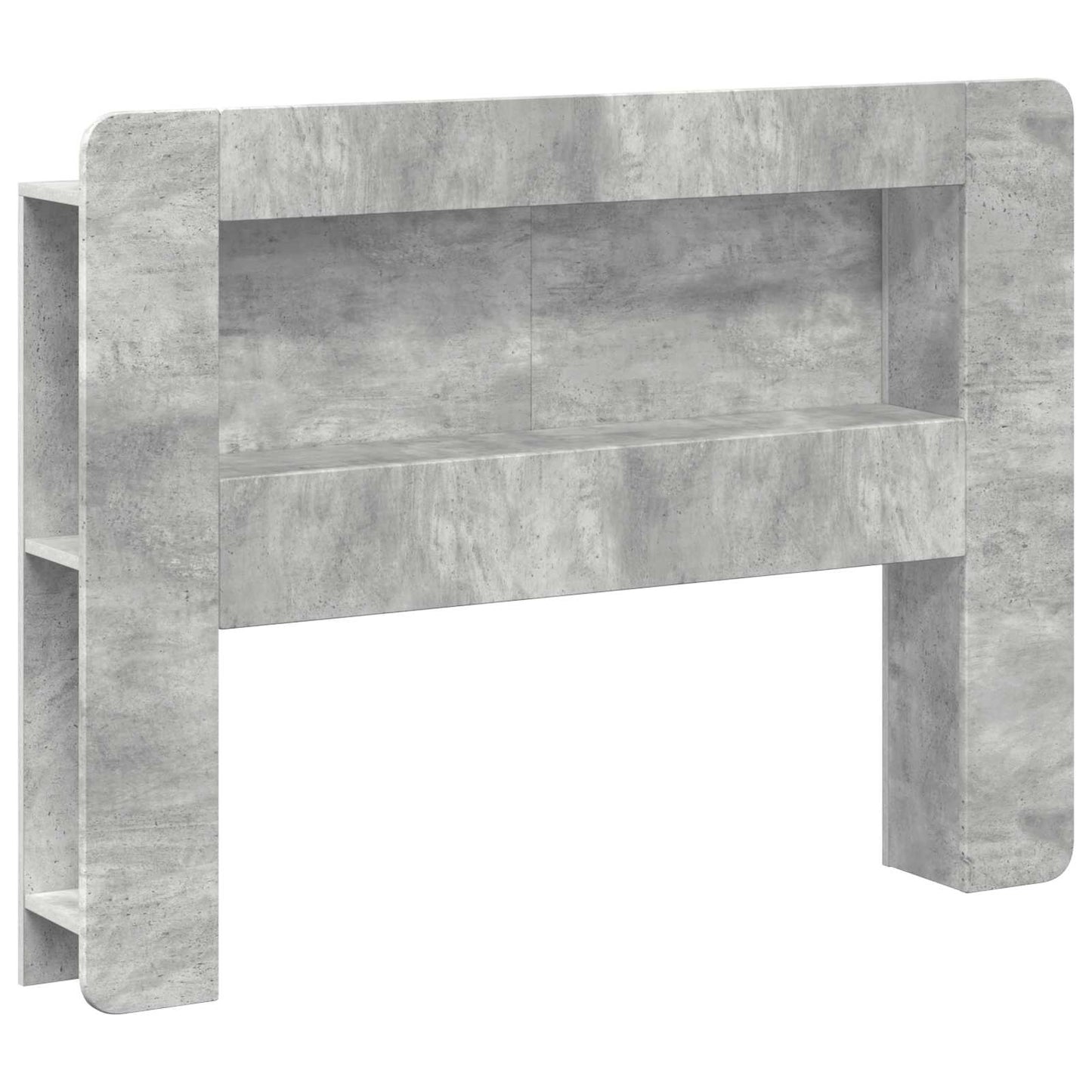 vidaXL Headboard Cabinet with Storage Concrete Grey Engineered Wood 2