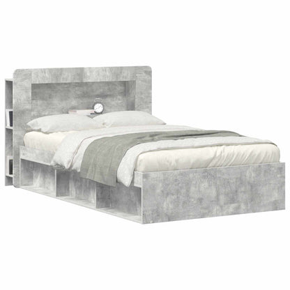 vidaXL Headboard Cabinet with Storage Concrete Grey Engineered Wood 3