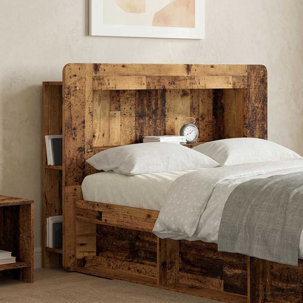 vidaXL Headboard Cabinet with Storage Old Wood Engineered Wood 1