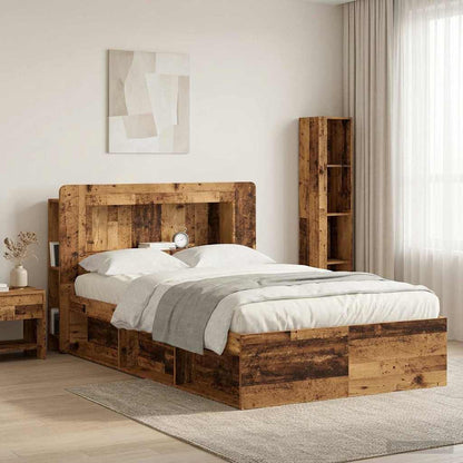 vidaXL Headboard Cabinet with Storage Old Wood Engineered Wood 4