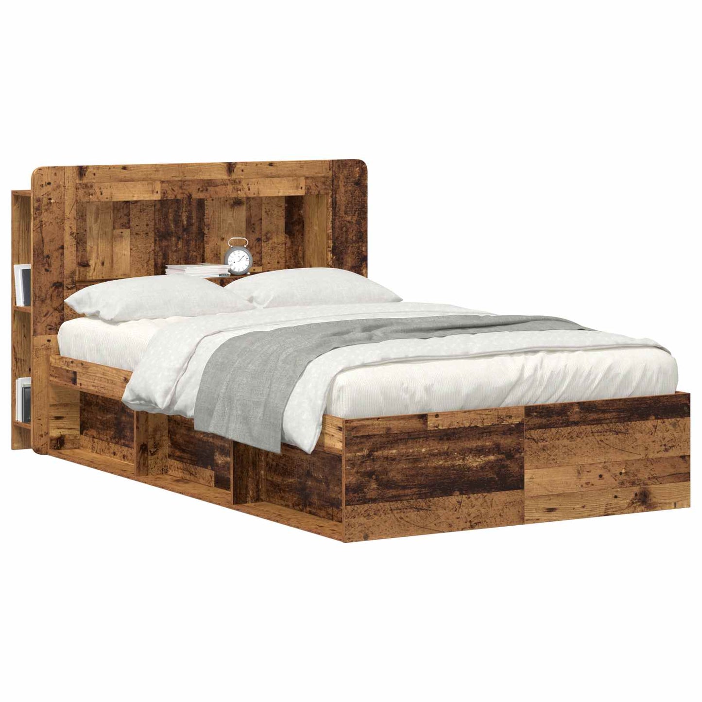 vidaXL Headboard Cabinet with Storage Old Wood Engineered Wood 3