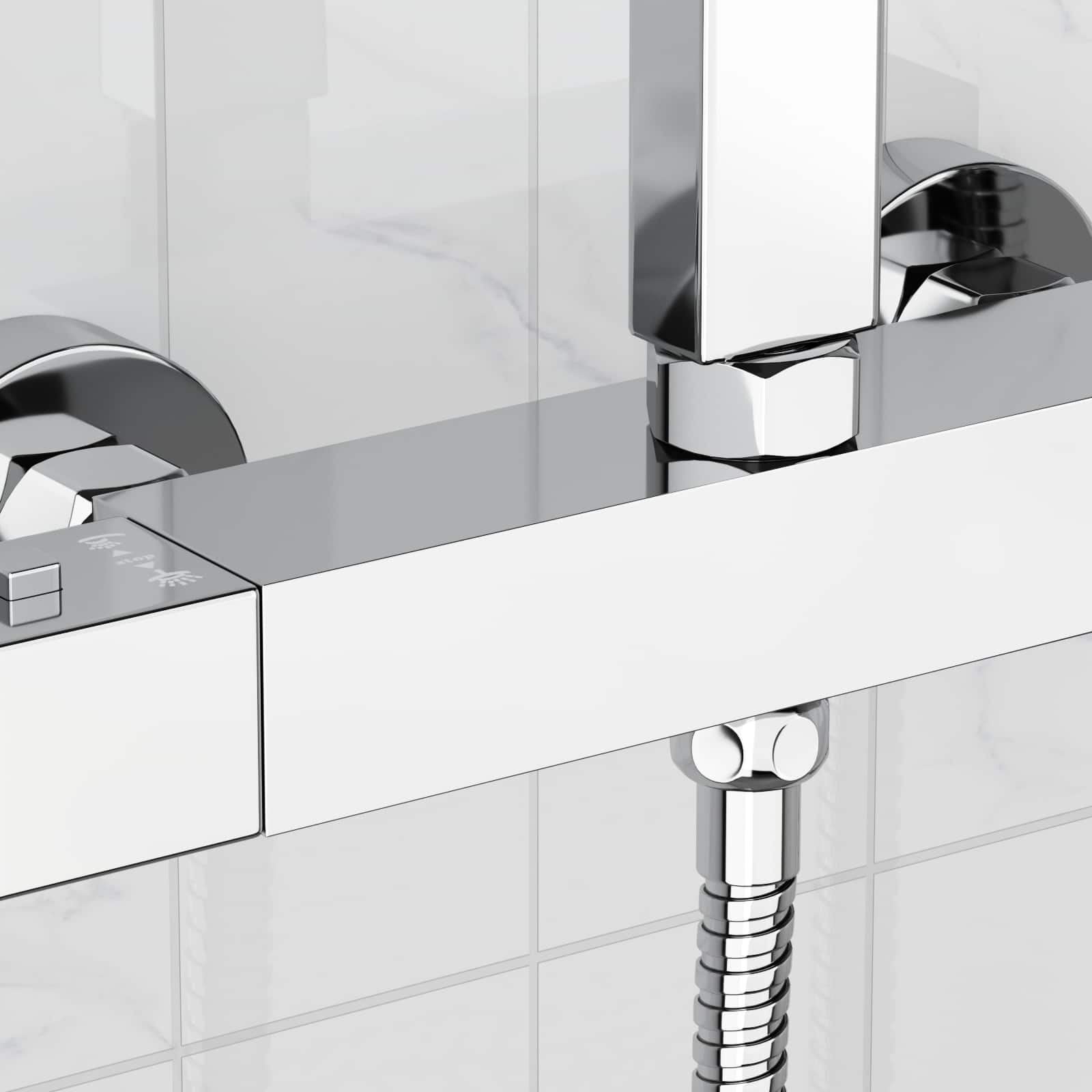 vidaXL Thermostatic Shower Mixer Stainless Steel 201 25.5 x 7 x 6 cm 3