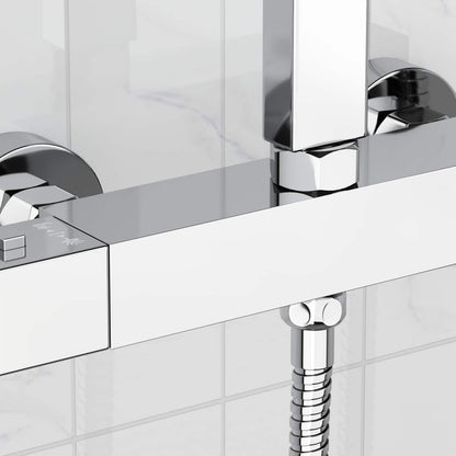 vidaXL Thermostatic Shower Mixer Stainless Steel 201 25.5 x 7 x 6 cm 3