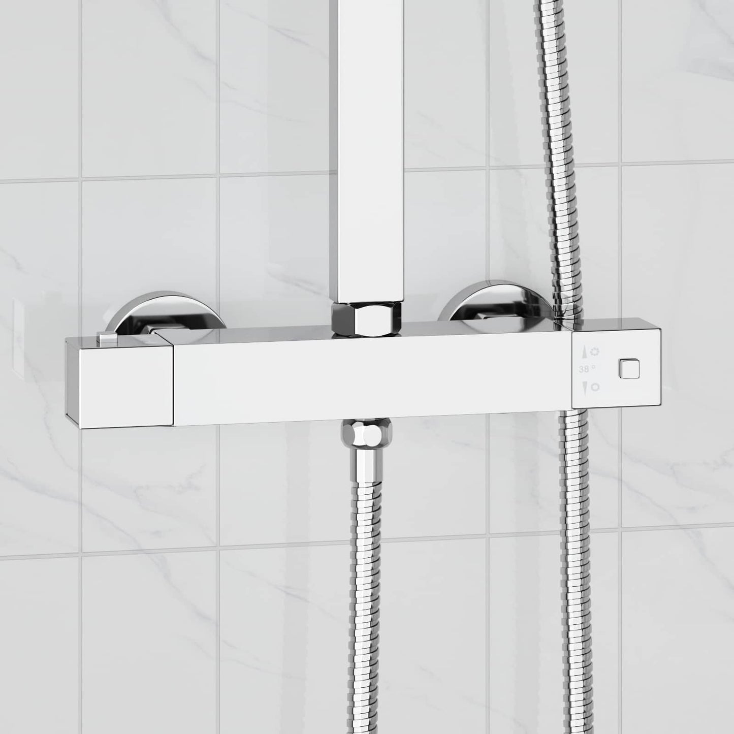 vidaXL Thermostatic Shower Mixer Stainless Steel 201 25.5 x 7 x 6 cm 1