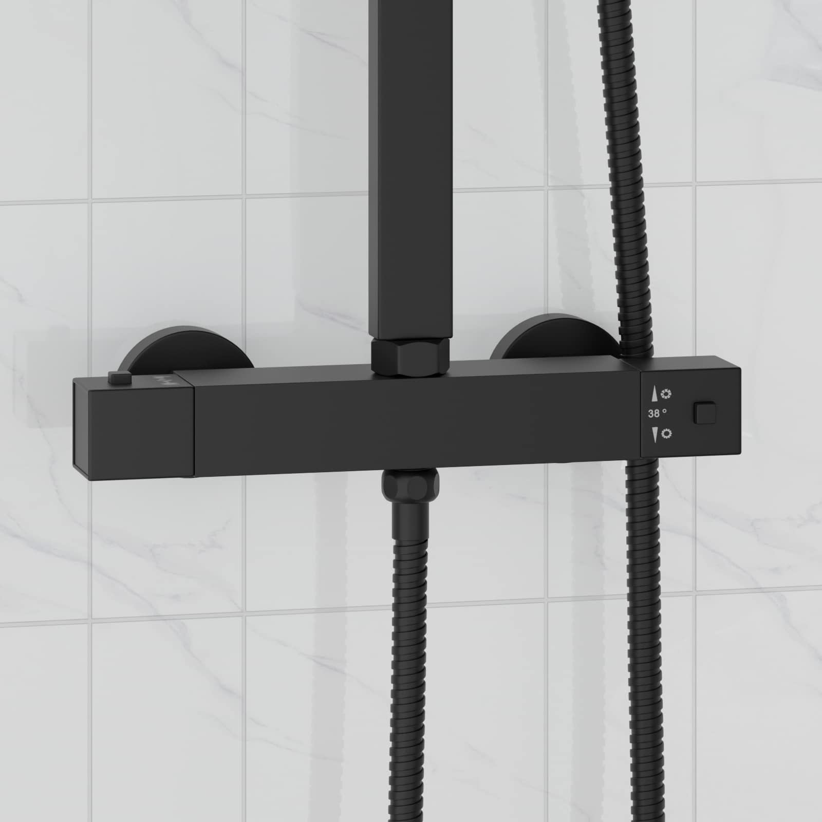 vidaXL Thermostatic Shower Mixer Stainless Steel 201 25.5 x 7 x 6 cm 1