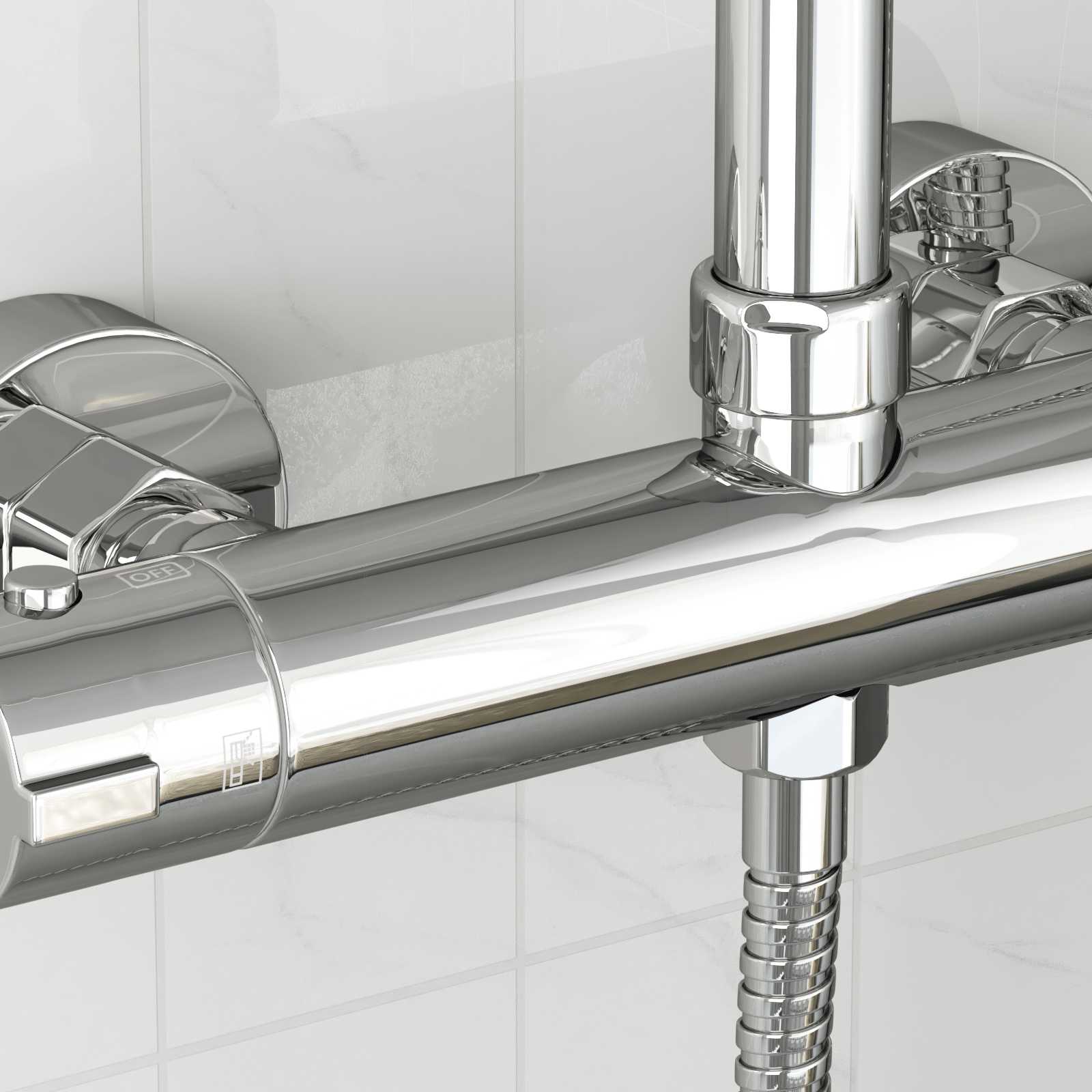 vidaXL Thermostatic Shower Mixer Stainless Steel 201 27 x 8 x 6 cm 3