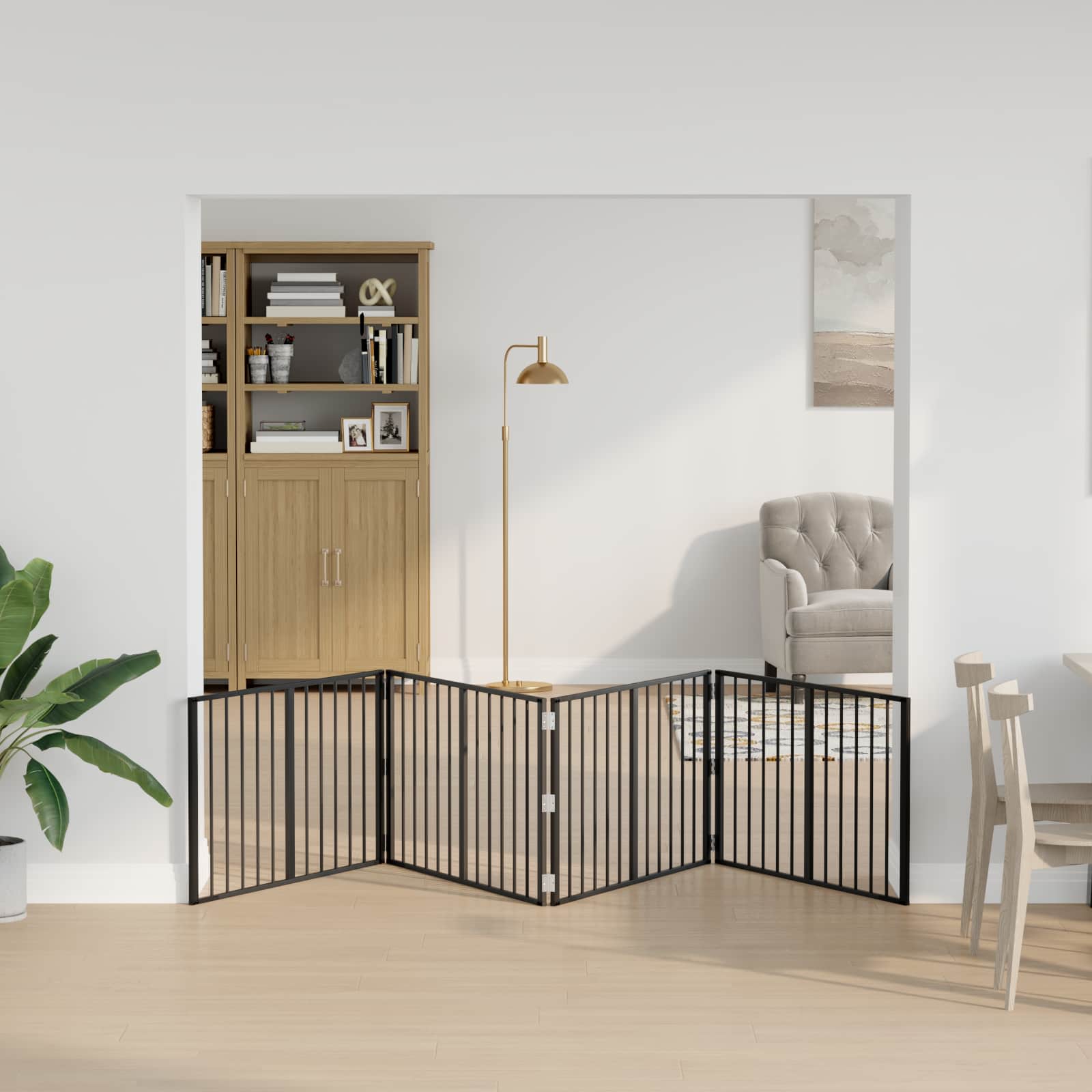 vidaXL Dog Gate 4 pcs Black 100 x 60 cm Galvanised Steel 1
