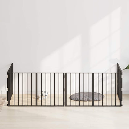 vidaXL Dog Gate 4 pcs Black 100 x 60 cm Galvanised Steel 3