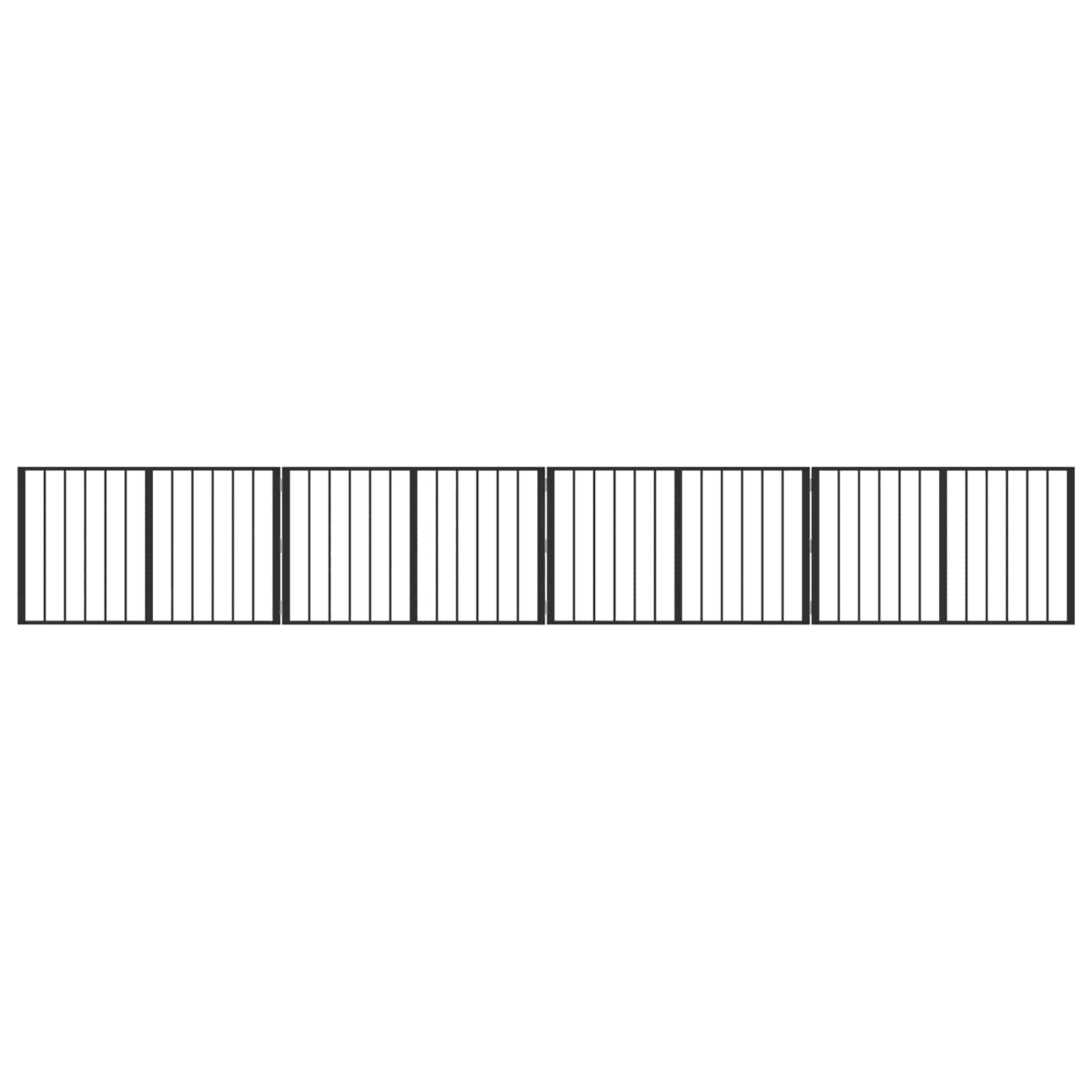 vidaXL Dog Gate 4 pcs Black 100 x 60 cm Galvanised Steel 2