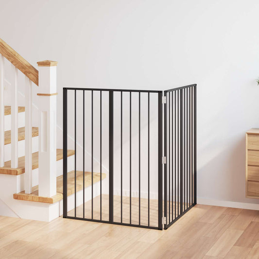 Dog Gate 2 pcs Black Galvanised Steel