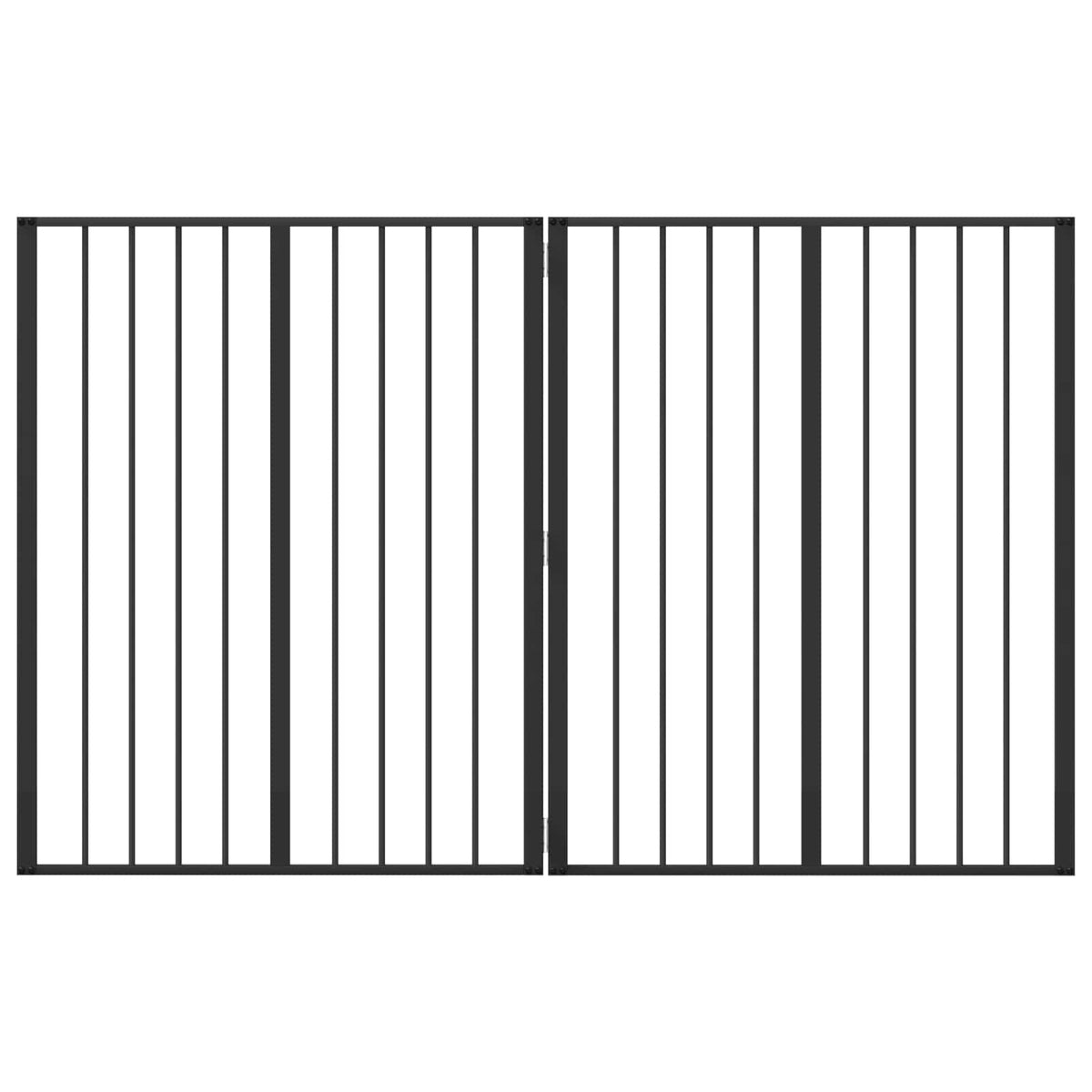 Dog Gate 2 pcs Black Galvanised Steel