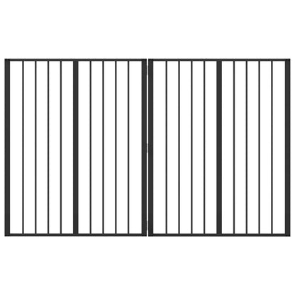 Dog Gate 2 pcs Black Galvanised Steel