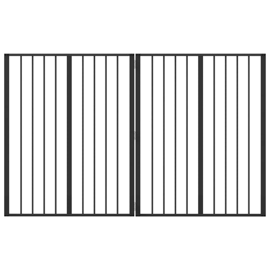 Dog Gate 2 pcs Black Galvanised Steel