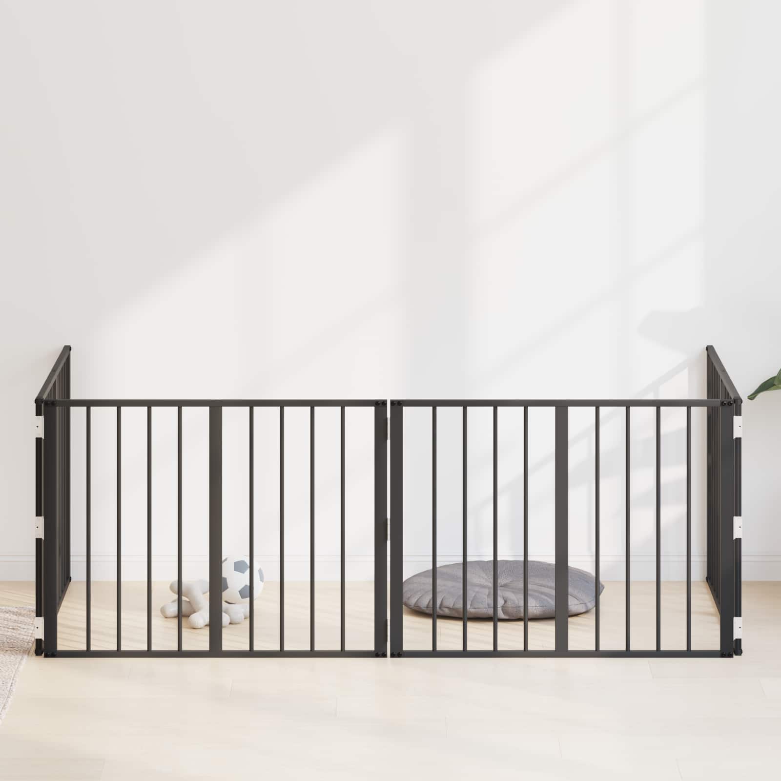 vidaXL Dog Gate 4 pcs Black 80 x 60 cm Galvanised Steel 1