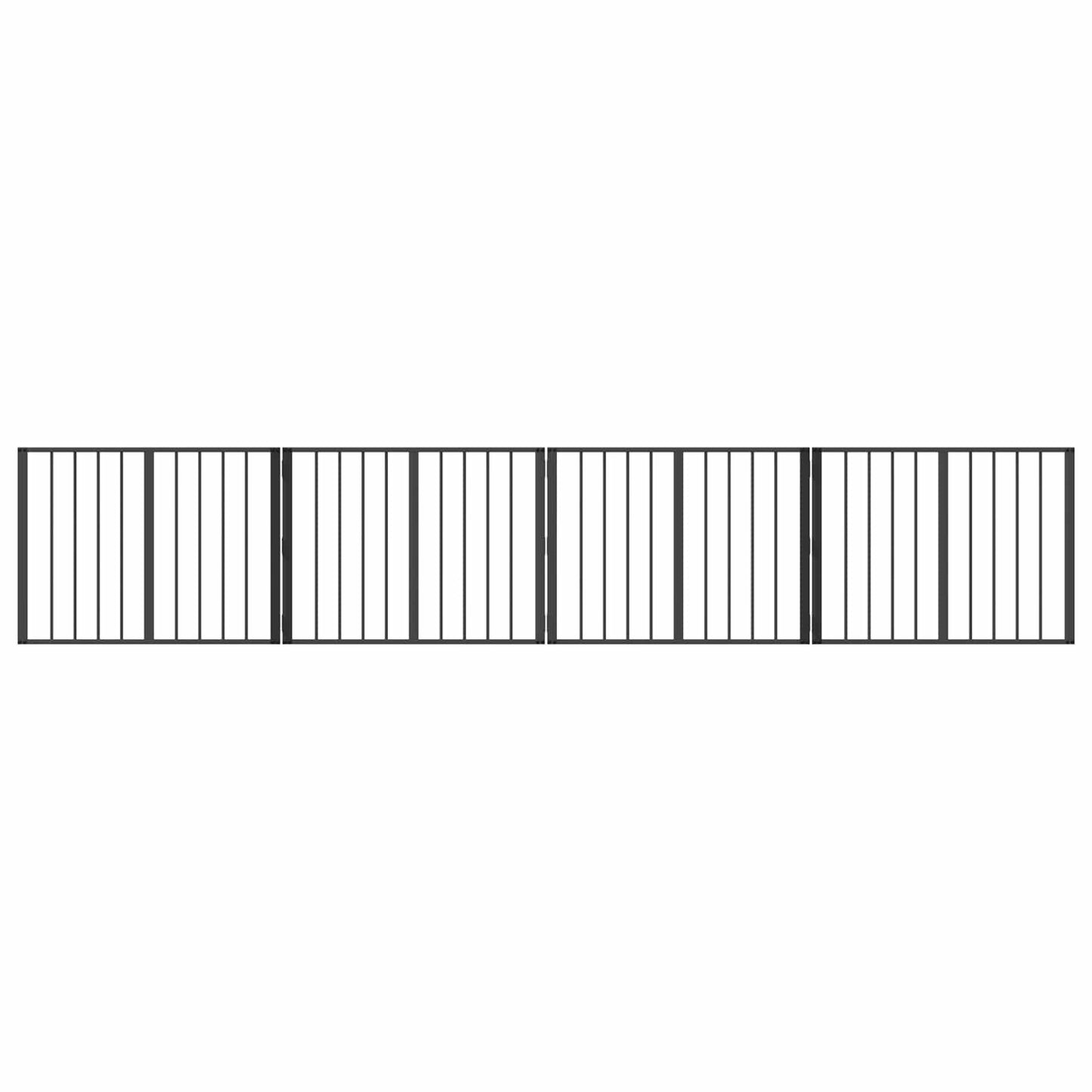 vidaXL Dog Gate 4 pcs Black 80 x 60 cm Galvanised Steel 2