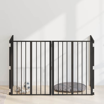 vidaXL Dog Gate 4 pcs Black 60 x 80 cm Galvanised Steel 1