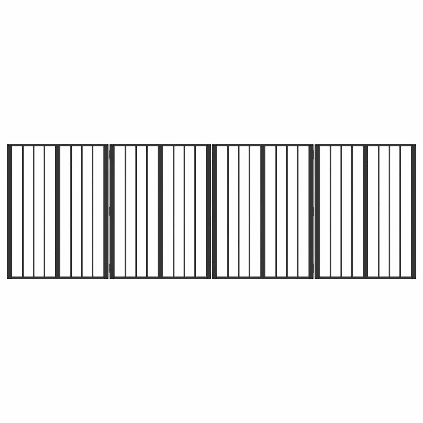 vidaXL Dog Gate 4 pcs Black 60 x 80 cm Galvanised Steel 2