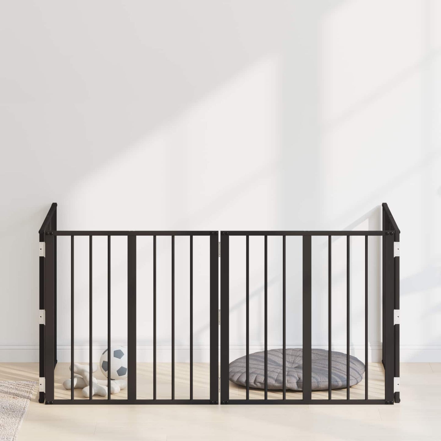 vidaXL Dog Gate 4 pcs Black 60 x 60 cm Galvanised Steel 1