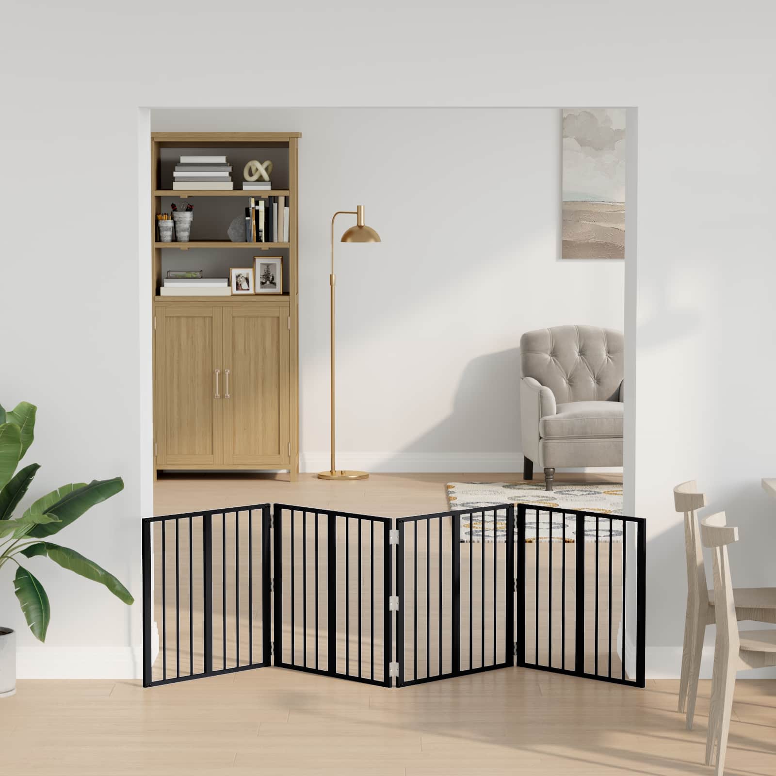 vidaXL Dog Gate 4 pcs Black 60 x 60 cm Galvanised Steel 3