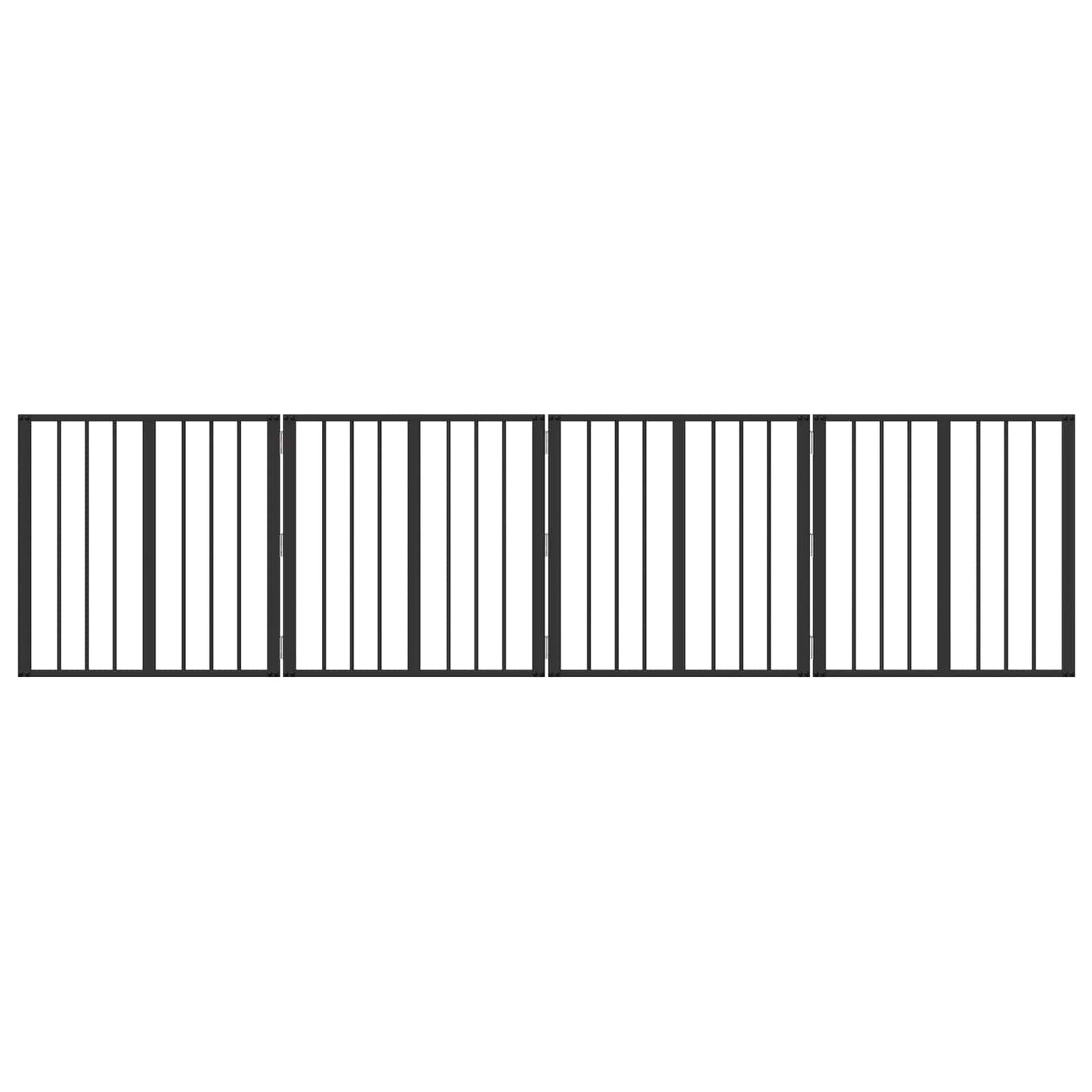 vidaXL Dog Gate 4 pcs Black 60 x 60 cm Galvanised Steel 2