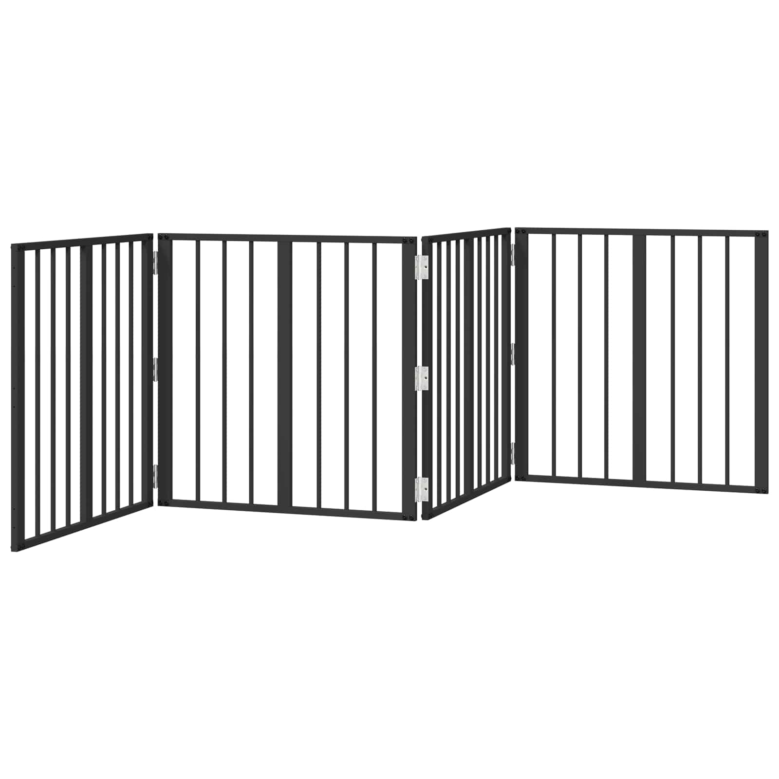 vidaXL Dog Gate 4 pcs Black 60 x 60 cm Galvanised Steel 4