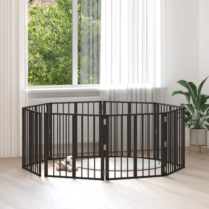 vidaXL Dog Gate Black Galvanised Steel Width 60 cm