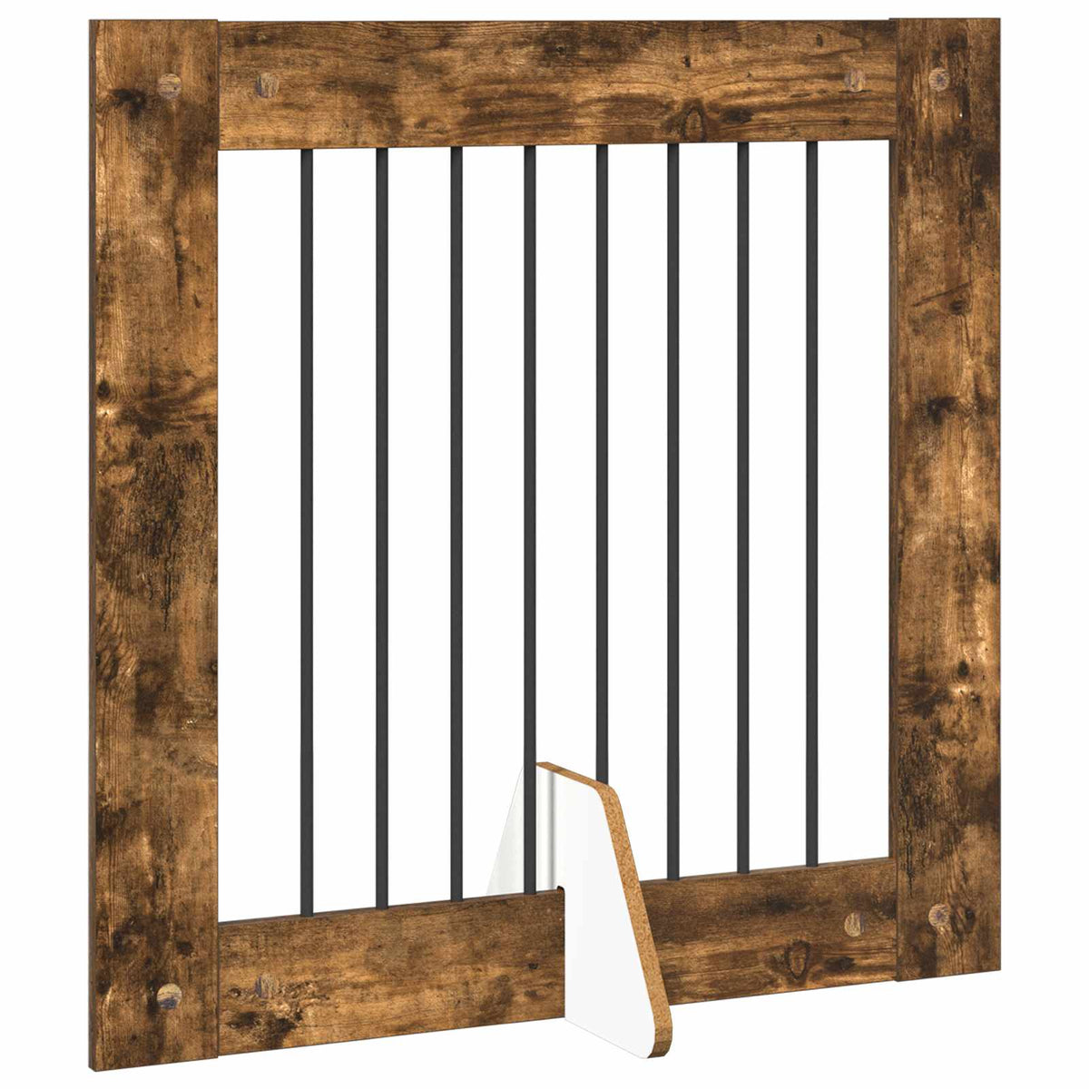 vidaXL Foldable Dog Gate with Stands 4 pcs Smoked Oak 321 cm 3