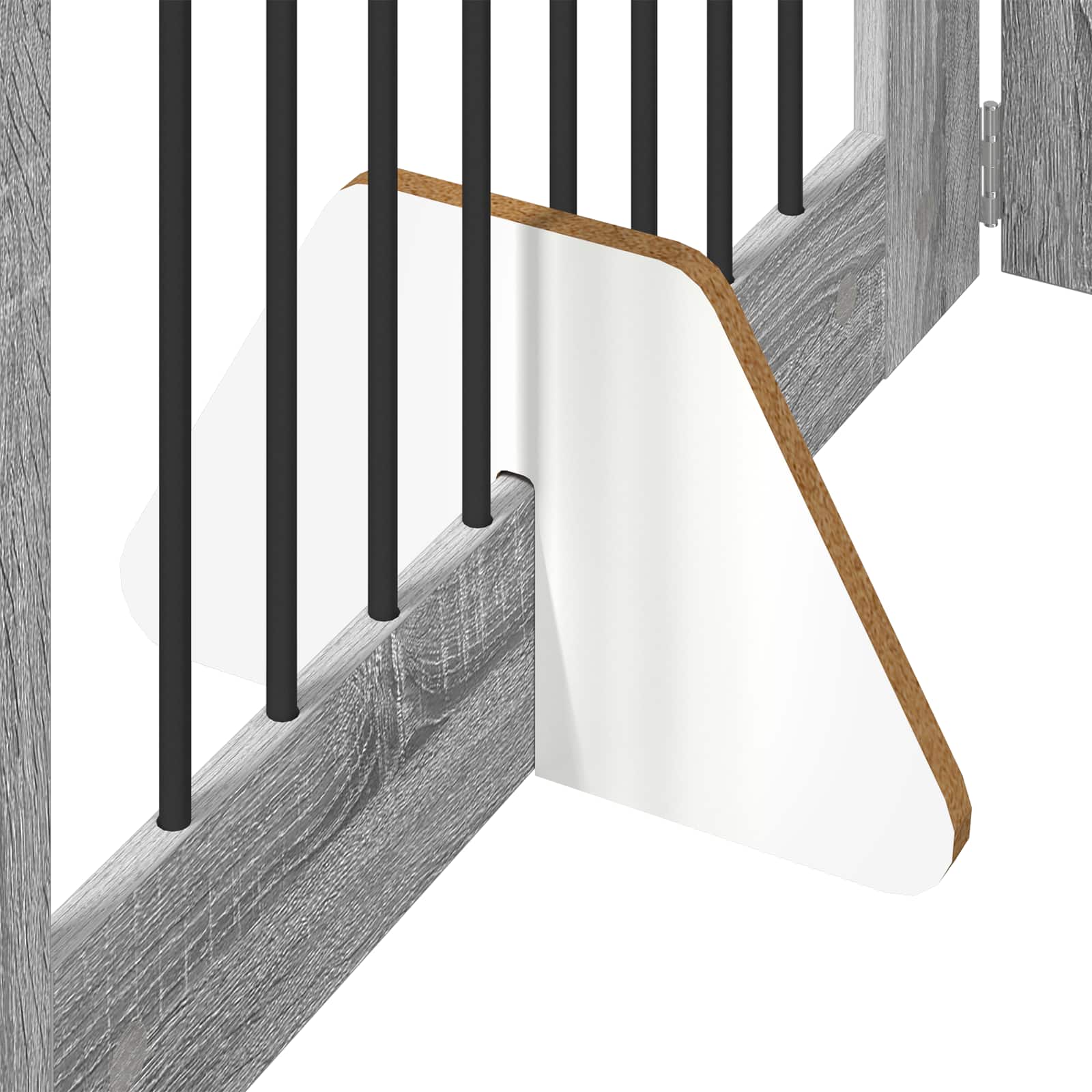 vidaXL Foldable Dog Gate with Stands 4 pcs Grey Sonoma 321 cm 5