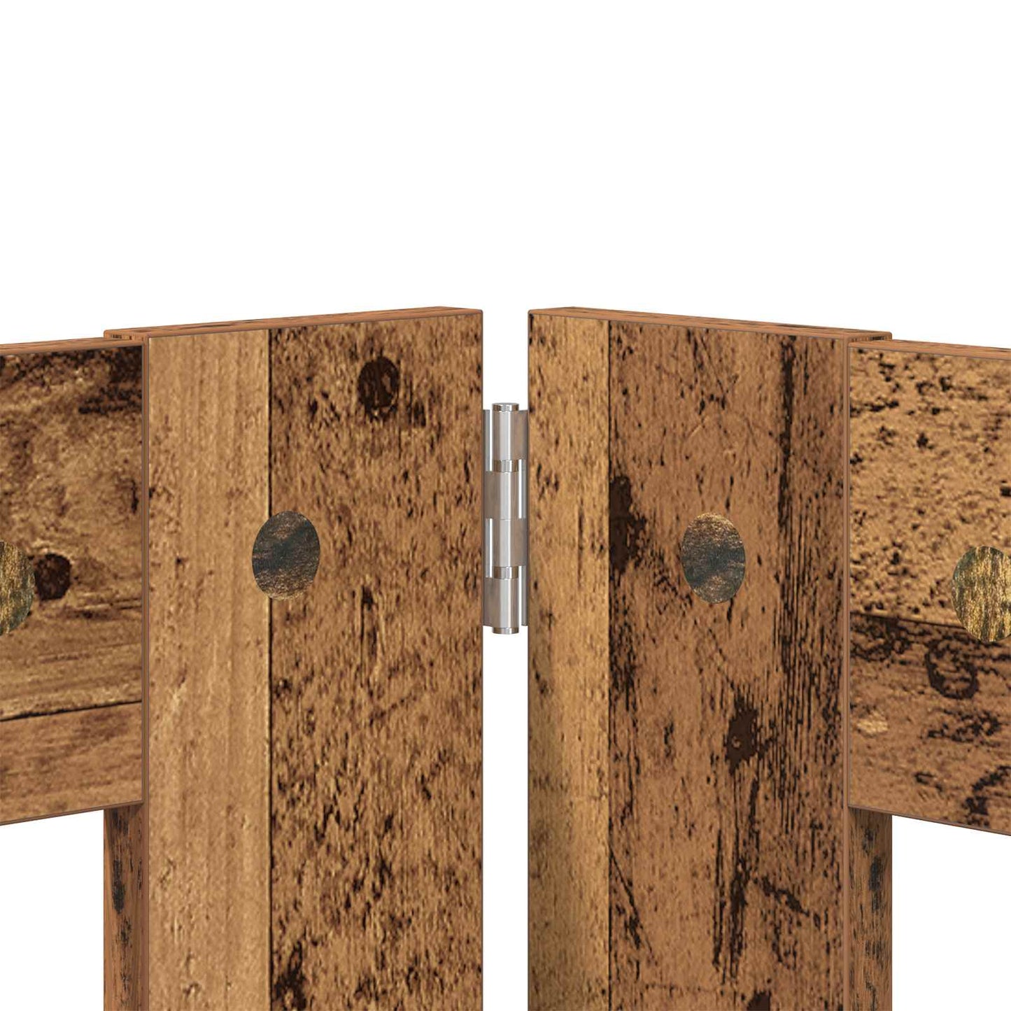 vidaXL Foldable Dog Gate with Stands 4 pcs Old Wood 321 cm 4